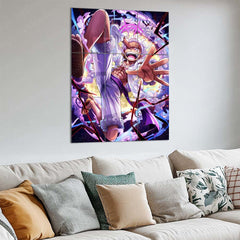 Anime Metal Poster Set of 9 | Luffy Gear 5 | One Piece Monkey D. Luffy Nika Wall Art | Gear Fifth Anime 9 Panel Metal Print