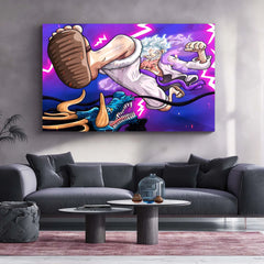 Anime Metal Poster | Luffy vs Kaido Metal Poster | One Piece Battle Wall Art | Premium Anime Metal Poster