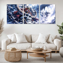 Anime Metal Poster Set of 3 | One Piece | Luffy Viking Adventure Ice Kingdom Triptych Wall Art – main product image