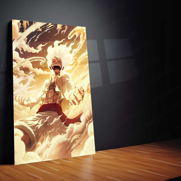 Monkey D. Luffy – Straw Hat Pirate Metal Poster | One Piece Anime Wall Frame (Design A)
