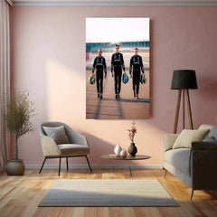 Mercedes-AMG Petronas F1 Team Metal Poster | Formula 1 Racing Artwork | Silver Arrows Wall Decor - TURTLEWINGS 