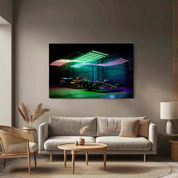 Mercedes-AMG Petronas Metal Poster | Formula 1 Racing Artwork | Silver Arrows Wall Decor - TURTLEWINGS 