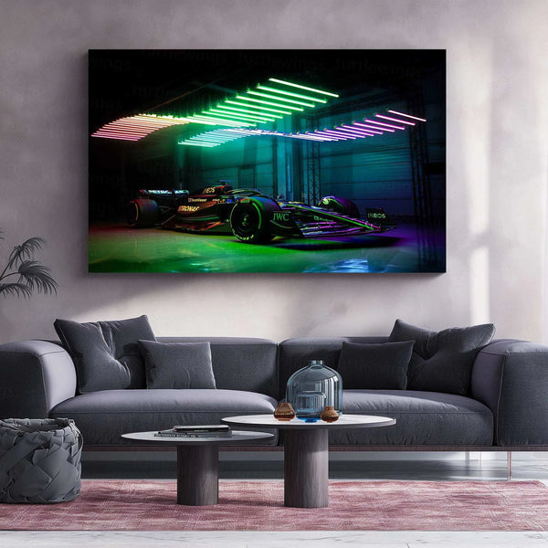 Mercedes-AMG Petronas Metal Poster | Formula 1 Racing Artwork | Silver Arrows Wall Decor - TURTLEWINGS 