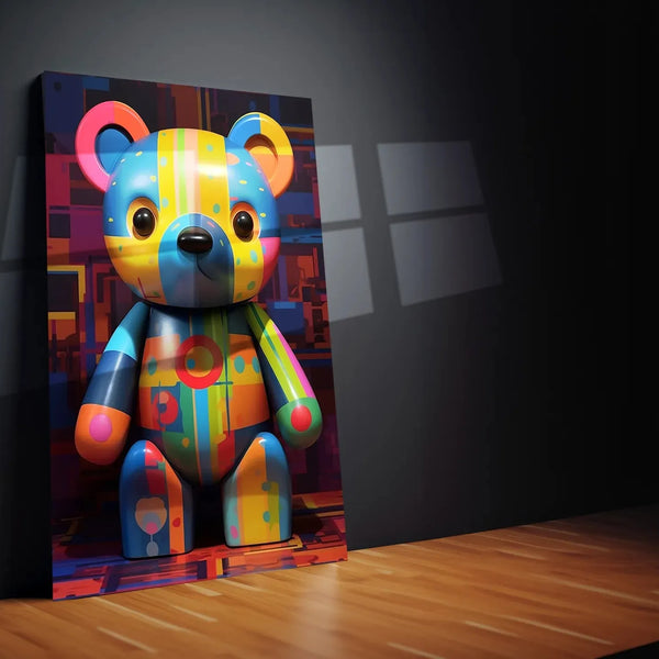 Cute Teddy Bear Metal Poster – Adorable & Cozy Wall Art - TURTLEWINGS 