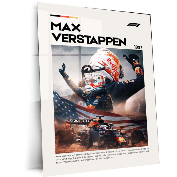 Max Verstappen Metal Frame | Red Bull Racing Wall Art - TURTLEWINGS 
