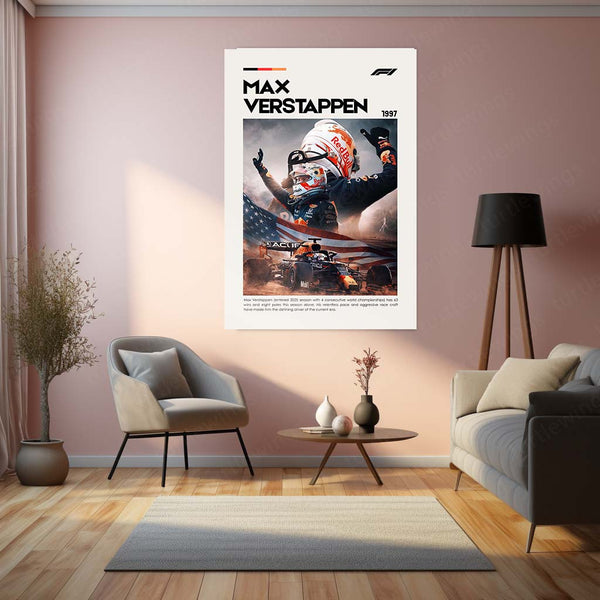 Max Verstappen Metal Frame | Red Bull Racing Wall Art - TURTLEWINGS 