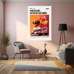 Michael Schumacher Metal Frame | Ferrari Formula 1 Legend Wall Art - TURTLEWINGS 
