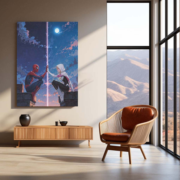 Miles & Morales Spider-Man Couple Art Metal Frame | Marvel-Inspired Wall Decor 02 - TURTLEWINGS 