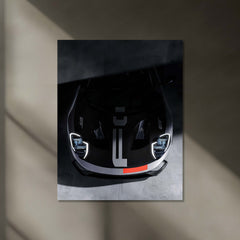 LED | Ford GT Front Shot – LED Car Poster in Dark Aesthetic | Glowing Metal Wall Art for Supercar Lovers - TURTLEWINGS 