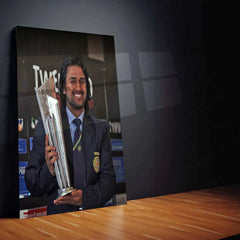 MS Dhoni 2007 Metal Poster – Iconic T20 World Cup Victory Wall Art 2 - TURTLEWINGS 
