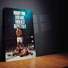 Muhammad Ali Quote Metal Poster – Inspirational Boxing & Champion Mindset Wall Art - TURTLEWINGS 