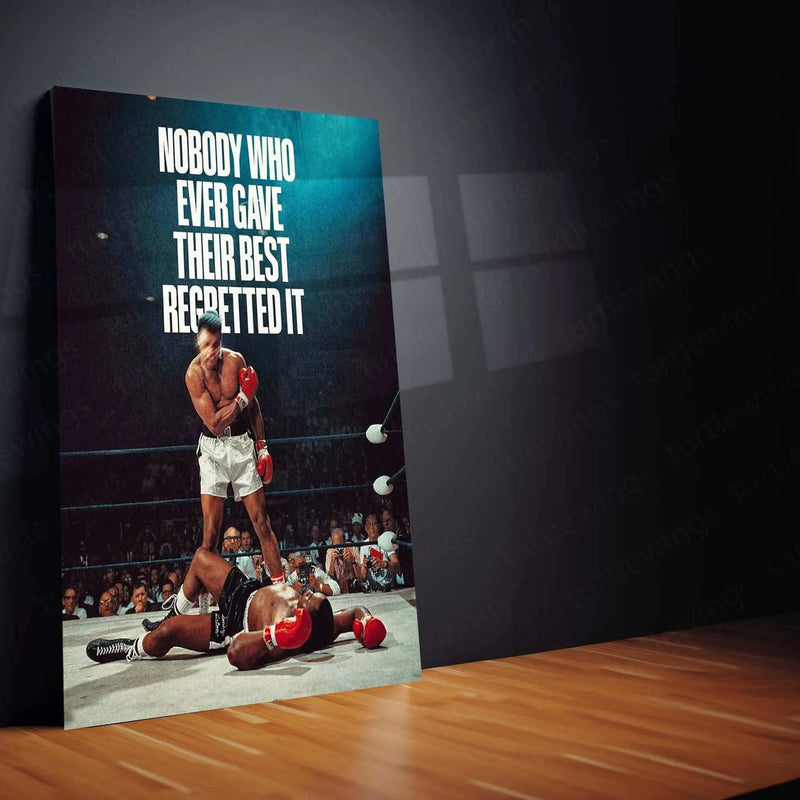 Muhammad Ali Quote Metal Poster – Inspirational Boxing & Champion Mindset Wall Art - TURTLEWINGS 