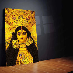 Maa Durga Metal Poster – Divine Goddess of Power | Spiritual Wall Art - TURTLEWINGS 