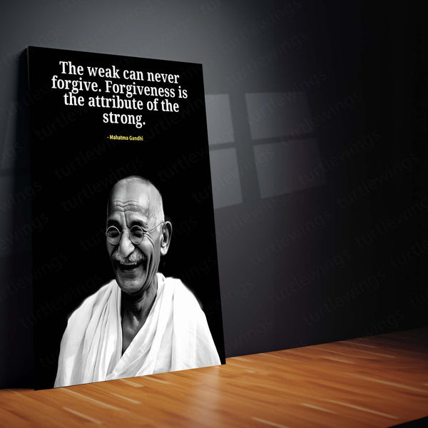 Quote Metal Poster | Mahatma Gandhi – Forgiveness is Strength Quote Metal Poster | Inspirational Wall Frame