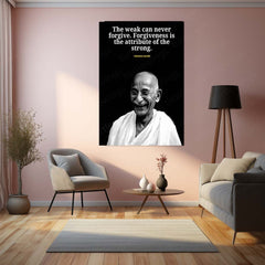 Quote Metal Poster | Mahatma Gandhi – Forgiveness is Strength Quote Metal Poster | Inspirational Wall Frame