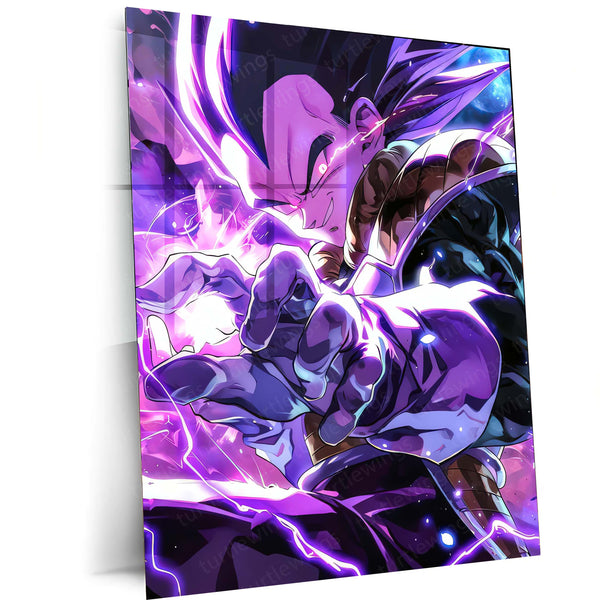 Anime metal poster | Majin Vegeta – Power Surge Metal Poster | Dragon Ball Z Wall Frame