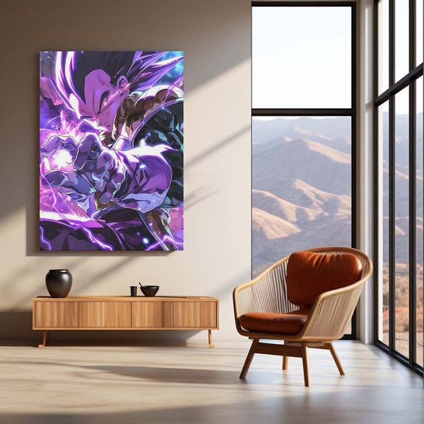 Anime metal poster | Majin Vegeta – Power Surge Metal Poster | Dragon Ball Z Wall Frame