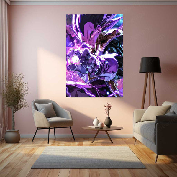 Anime metal poster | Majin Vegeta – Power Surge Metal Poster | Dragon Ball Z Wall Frame