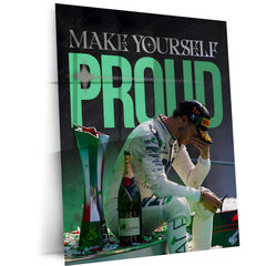 Quote Metal Poster | Pierre Gasly – Make Yourself Proud Metal Frame Formula 1 Resilience Wall Art | Personal Victory Mindset Quote Metal Poster