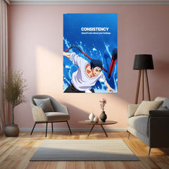 Anime Metal Poster | Maki Zen’in Consistency Metal Poster | Jujutsu Kaisen Motivational Anime Wall Art | Discipline & Focus Metal Print