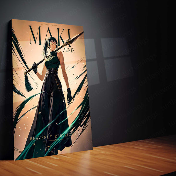 Anime Metal Poster | Maki Zenin Heavenly Restriction Metal Poster | Jujutsu Kaisen Anime Wall Art | Premium Aluminum Print
