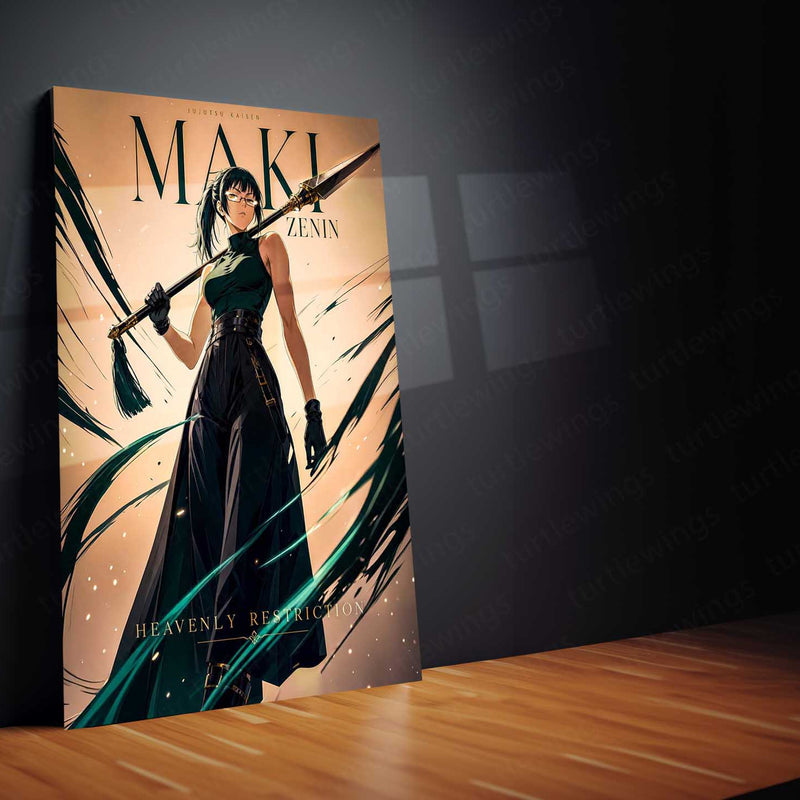 Anime Metal Poster | Maki Zenin Heavenly Restriction Metal Poster | Jujutsu Kaisen Anime Wall Art | Premium Aluminum Print