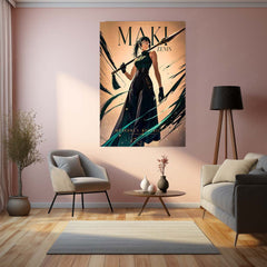 Anime Metal Poster | Maki Zenin Heavenly Restriction Metal Poster | Jujutsu Kaisen Anime Wall Art | Premium Aluminum Print