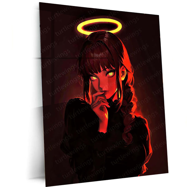 Anime metal poster | Makima – Chainsaw Man Metal Poster | Control Devil Anime Wall Frame
