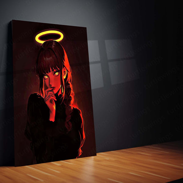 Anime metal poster | Makima – Chainsaw Man Metal Poster | Control Devil Anime Wall Frame
