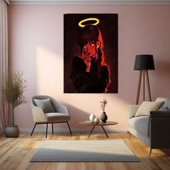 Anime metal poster | Makima – Chainsaw Man Metal Poster | Control Devil Anime Wall Frame