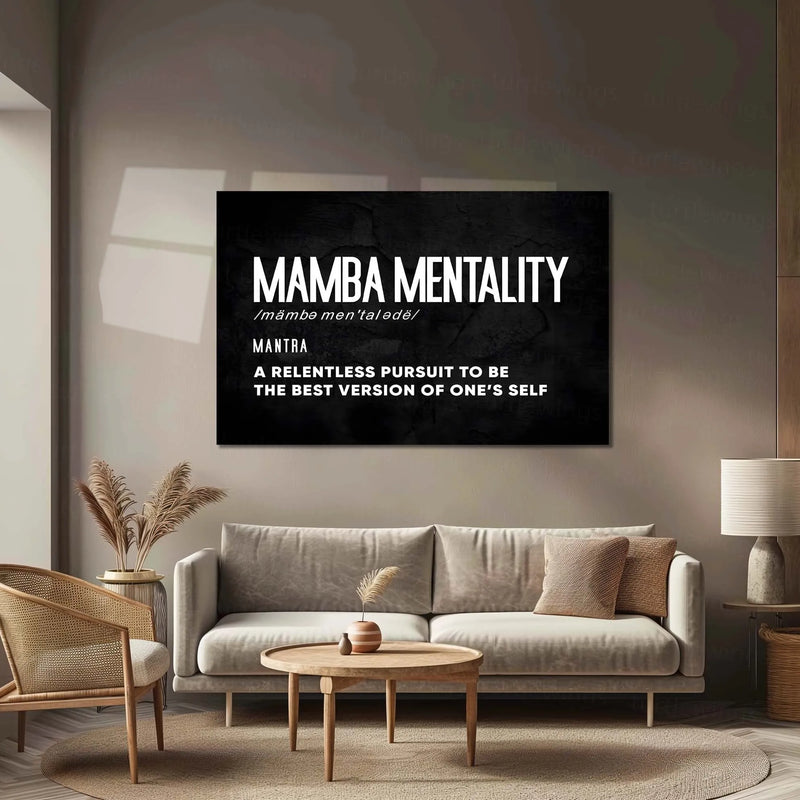 Quote Metal Poster | Mamba Mentality Quote Metal Poster | Motivational Wall Art | Premium Metal Poster