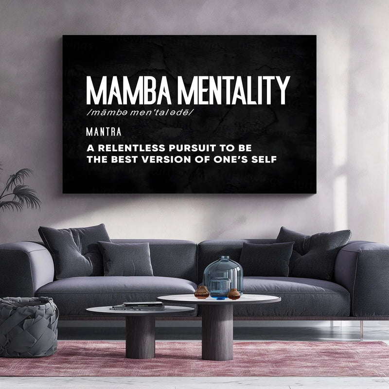 Quote Metal Poster | Mamba Mentality Quote Metal Poster | Motivational Wall Art | Premium Metal Poster