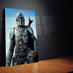 Mandalorian Warrior Metal Poster | Galactic Protector Wall Art  Epic Sci-Fi Adventure Metal Frame by TurtleWings
