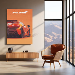 McLaren Neon LED Metal Frame | Supercar Wall Art | Glowing Automotive Poster for Car Enthusiasts
