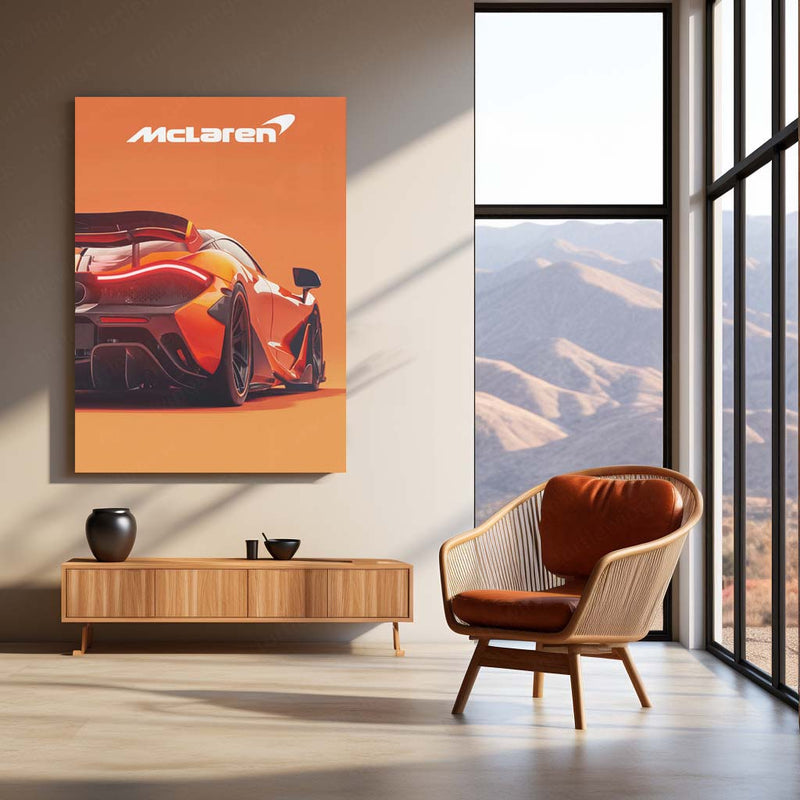 McLaren Neon LED Metal Frame | Supercar Wall Art | Glowing Automotive Poster for Car Enthusiasts
