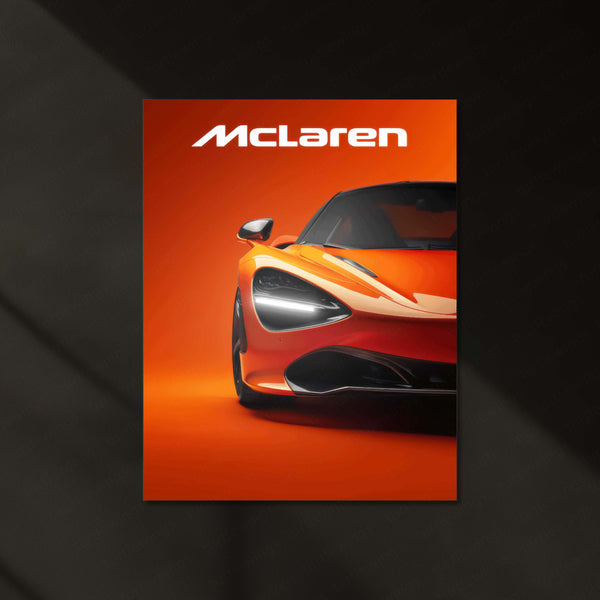 McLaren Neon LED Metal Frame | Supercar Wall Art | Glowing Automotive Poster for Car Enthusiasts 01