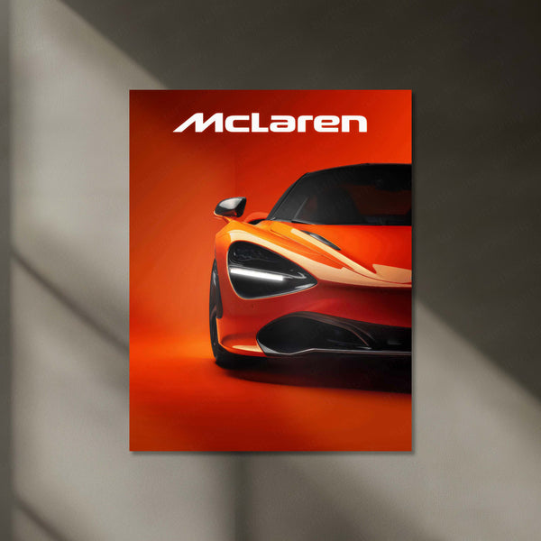 McLaren Neon LED Metal Frame | Supercar Wall Art | Glowing Automotive Poster for Car Enthusiasts 01