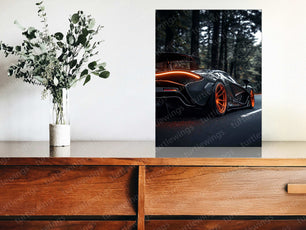 McLaren P1 Neon LED Metal Frame â Luxury Supercar Wall Art - TURTLEWINGS 