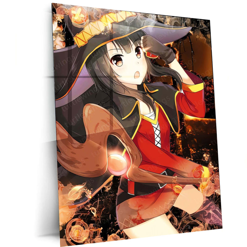Anime metal poter | Megumin – The Archwizard of Explosion Magic Metal Poster | Konosuba Anime Wall Frame