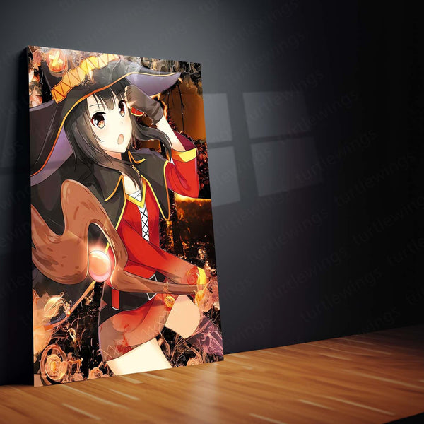 Anime metal poter | Megumin – The Archwizard of Explosion Magic Metal Poster | Konosuba Anime Wall Frame