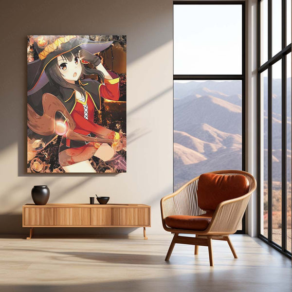 Anime metal poter | Megumin – The Archwizard of Explosion Magic Metal Poster | Konosuba Anime Wall Frame