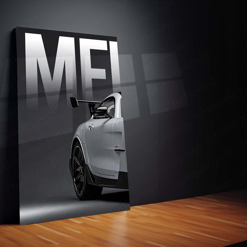Car Metal Poster Set of 3 | Mercedes-AMG GT | Silver Performance Sports Car Triptych Wall Art | Premium Automotive Metal Print