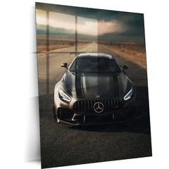 Cars Metal Poster | Mercedes-AMG GT Black Series – Desert Road Edition Metal Poster | Supercar Wall Frame