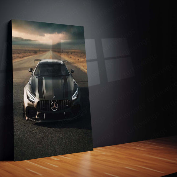 Cars Metal Poster | Mercedes-AMG GT Black Series – Desert Road Edition Metal Poster | Supercar Wall Frame