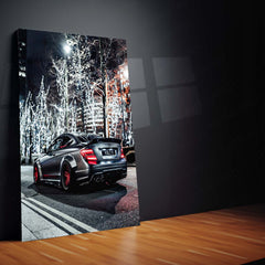 Mercedes C63 Night Drive Metal Poster | Luxury Performance Car Wall Art  Premium Automotive Lifestyle Metal Frame by TurtleWings