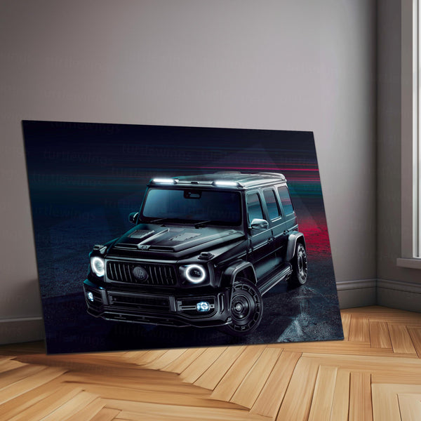 Mercedes G-Wagon – Urban Luxury SUV Neon LED Metal Poster | Premium Automotive Wall Frame