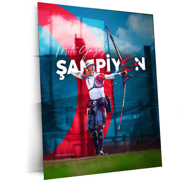 Mete Gazoz – Turkish Archery Champion Şampiyon Design Metal Frame - TURTLEWINGS 