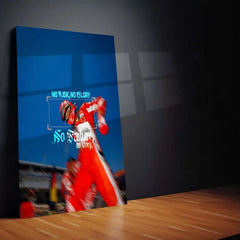 Quote Metal Poster | Michael Schumacher – NO RISK, NO GLORY | No Failure, No Story | Legacy, Courage & Champion Mindset Metal Frame - TURTLEWINGS 