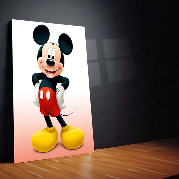 Anime Metal Poster | Mickey Mouse Cheerful Metal Poster – Classic Disney Magic - TURTLEWINGS 