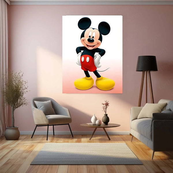 Anime Metal Poster | Mickey Mouse Cheerful Metal Poster – Classic Disney Magic - TURTLEWINGS 